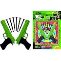 Toyzone Ben10 Softgun-57888 | Shooting Gun | Safe and Long Range | Aim Gun | 6-Play Softgun Darts with 2 Guns | Easy to Load | Pull &amp; Action ProShot | for Kids, Teens