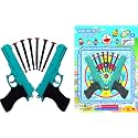 Toyzone Doreamon Softgun-57918 | Shooting Gun | Safe and Long Range | Aim Gun | 6-Play Softgun Darts with 2 Guns | Easy to Load | Pull &amp; Action ProShot | for Kids, Teens