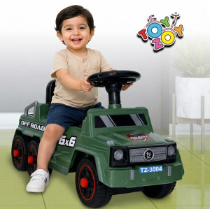 toyzoy starlight 6x6 ride-on car for kids with music  light manual jeepage2years rideons  wagons non battery operated ride on