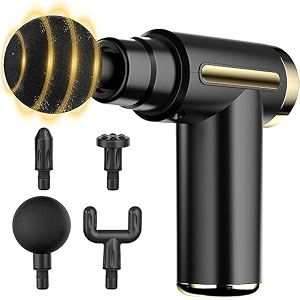 mini gun massager machine for pain relief - body neck shoulders back arms amp feet massager- 6 speed settings deep tissue handheld massager for full body pain relief for men amp women black