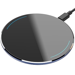 tozo w1 wireless charger 15w fast charging pad thin aviation aluminum computer numerical control technology navy blue no ac adapter