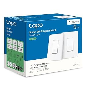 tp-link tapo matter smart light switch voice control wsiri alexa amp google home  ul certified  timer amp schedule  easy guided install  neutral wire required  single pole  tapo s5052-pack
