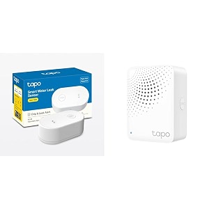 tp-link tapo t300 smart water leak sensor with dripping detection up to 90 db alarm with one-touch combos