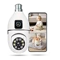 TP PLUS 3MP Full HD Smart Wi-Fi CCTV Home Security Camera 360° with Pan Tilt Bulb Camera View &amp; Talk Perfect for Home Office Monitoring (Dual Lens Light Camera1)