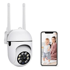 tp plus 3 mp fhd wifi indoor mini fox ptz security camera with color light vision 360 ptz rotation motion tracking two way audio and multi users view mini dome