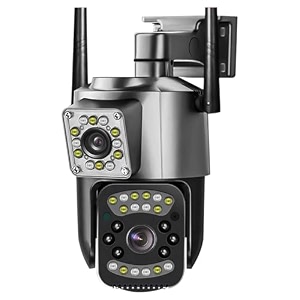 tp plus wifi 1080 p security camera 2-way voice call 10-15m human ear level pickup 6mp motion detection 110-240v rotatable ip66 surveillance camera for outdoor dual lens ptz