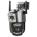 TP PLUS WiFi 1080 P Security Camera, 2-Way Voice Call 10-15m Human Ear Level Pickup, 6MP Motion Detection 110-240V Rotatable IP66 Surveillance Camera for Outdoor (Dual Lens PTZ)