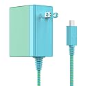 TPC 39W Charger for Nintendo Switch, 15V 2.6A AC Adapter Fast Charging with 5FT USB-C Cord, Compatible with Switch Lite, OLED, Steam Deck, Support TV Mode (Green/Blue)