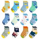 Tphon 12 Pairs Toddler Non Skid Socks