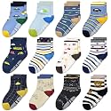 Tphon 12 Pairs Toddler Non Skid Socks