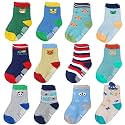 Tphon 12 Pairs Toddler Non Skid Socks