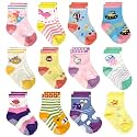 Tphon 12 Pairs Toddler Non Skid Socks
