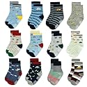 Tphon 12 Pairs Toddler Non Skid Socks