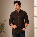 TPJ Mart Men Solid Casual Brown Shirt