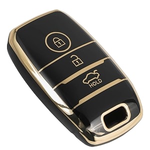 TPU Car Key Cover Black Golden