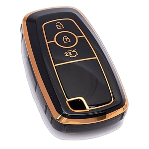 TPU Car Key Cover Black Golden