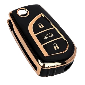 TPU Car Key Cover Black Golden