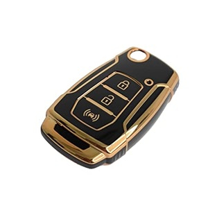 TPU Car Key Cover Black Golden