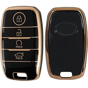 TPU Car Key Cover Black Golden