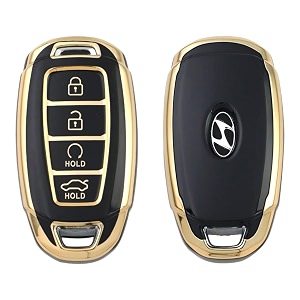 TPU Car Key Cover Black Golden