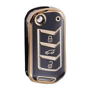 TPU Car Key Cover Black Golden
