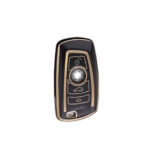 TPU Car Key Cover Black Golden