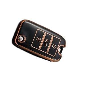 TPU Car Key Cover Black Golden