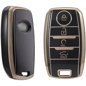 TPU Car Key Cover Black Golden