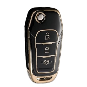 TPU Car Key Cover Black Golden
