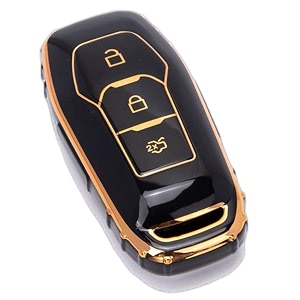 TPU Car Key Cover Black Golden