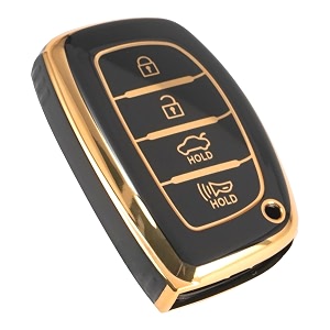TPU Car Key Cover Black Golden