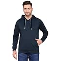 TQH Men39s Cotton Blend Fleece Solid Hooded