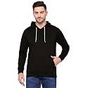 TQH Men39s Cotton Blend Fleece Solid Hooded