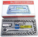 Trachi 40 in 1 Wrench Tool Kit & Screwdriver And Socket Wrench Sleeve Suit Hardware Auto Car Repair Tools Wrenches Set with Single Sided Rachet, Tool Kit Set For Home Use Socket Set Socket Set