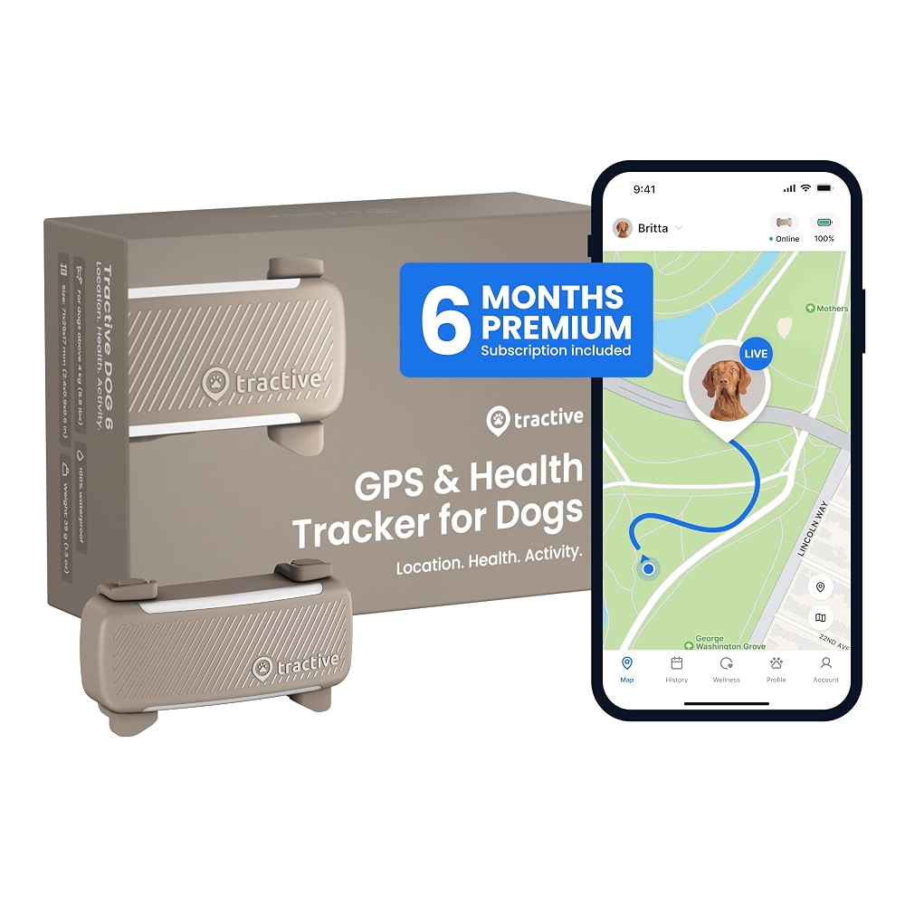 Tractive Smart Dog GPS Tracker with 6 Month Subscription | Live Pet ...