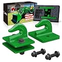 Tractor Bucket Grab Hook Grade 70 Forged Steel Bolt On Grab Hook 3/8" Tow Hook Mount with Backer Plate, Work Well for Tractor Bucket, RV, UTV, Truck, Max 15,000 lbs, 2 Pack, Dark Green