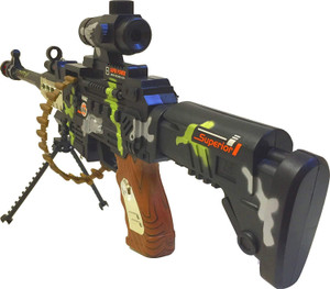 trade globe musical army style toy gun for kids with musicvibration and laser light guns  darts multicolor
