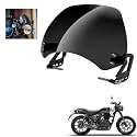 Hunter 350 Visor Windshield Protector Front Wind Deflector Compatible with Royal Enfield Hunter 350 Windscreen Black