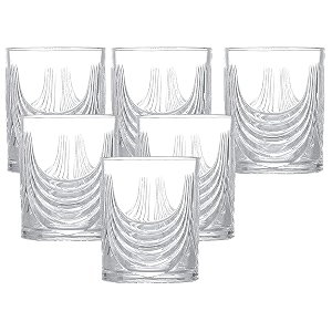 the trade outpost store whiskey glass - heavy base rocks barware glasses for scotch mixed drinks wine drinks 310 ml set of 6 je-ab-e