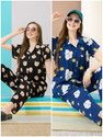 Trade Zone Women Printed Blue Black Shirt