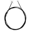TRADECOIN ENTERPRISE Spring Wire Rod/Cord for Window Net, Curtains, Blinds, Drapes & Door with Pre-installed Eye hooks (40 inch, Black)