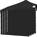 Tradesparker 10x10 Pop up Canopy Sidewall Kit Only, 3 Sidewalls &amp; 1 Doorwall Removable Zipper End Fit for Commercial Instant Tent Canopies,NOT Excluding Top and Frame,Black