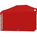 Tradesparker 10x20 Pop up Canopy Sidewall Kit Only, 3 Sidewalls &amp; 1 Doorwall Removable Zipper End Fit for Commercial Instant Tent Canopies,NOT Excluding Top and Frame,Red