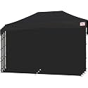 Tradesparker 10x20 Pop up Canopy Sidewall Kit Only, 3 Sidewalls &amp; 1 Doorwall Removable Zipper End Fit for Commercial Instant Tent Canopies,NOT Excluding Top and Frame,Black