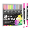 TradeZ Colour Pen + Highllighter Double Head Pen and Brush Double Head Pen and Brush Nib Sketch Pens  with Washable Ink