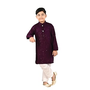 Traditiona Kurta with White Pajama Set Kids