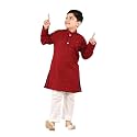 Traditiona Kurta with White Pajama Set Kids
