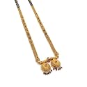 Traditional 36-Inch Patti Mangalsutra | Gold-Plated Long Black Beads Mangal Sutra for Women | Matte-Finish Copper material