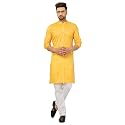 Traditional Cotton Self Design Kurta Pajama Set
