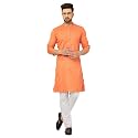 Traditional Cotton Self Design Kurta Pajama Set